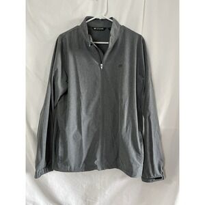 Travis Mathew Mens Full Zip Golf Light Weight Gray Windbreaker Jacket Sz Med